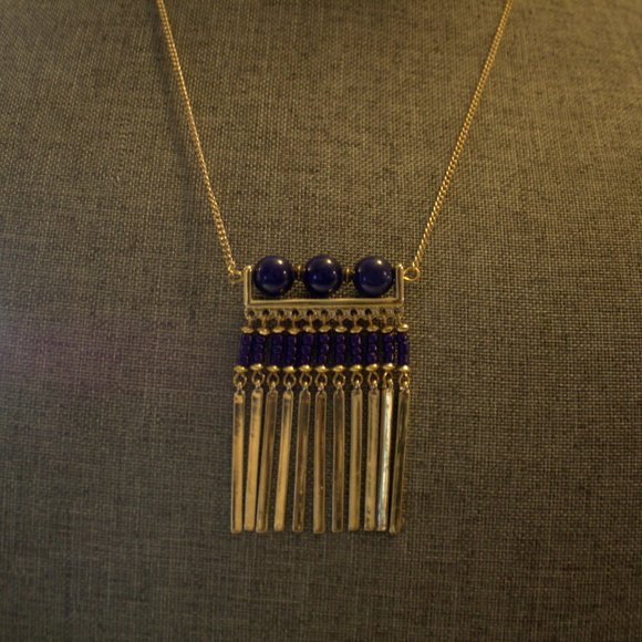 Gennaro-Brand Gold and Navy Blue Necklace - Picture 2 of 3